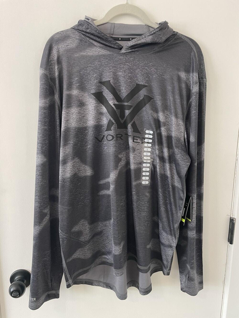 NWT Vortex Optics Men's Sun Slayer Hoodie Black Camo Size Large UPF 50+ Fishing